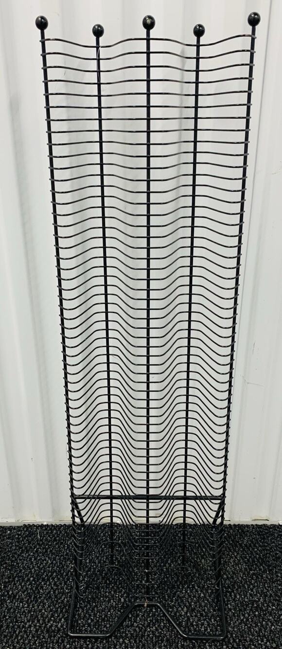 Vintage 120 CD Media Storage Tower Metal Wire Rack Stand 37”